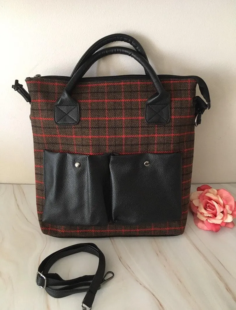 Plaid Shoulder Bag Black - Image 5
