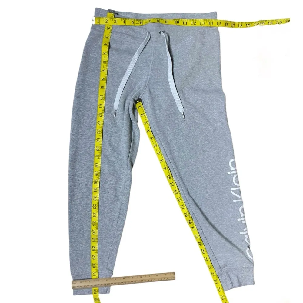 Calvin Klein Joggers Womens Logo Sweatpants Sleeper Pant Drawstring Gray Small - Image 2