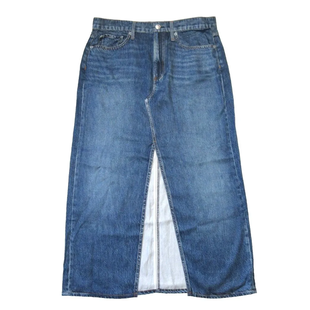 NWT rag & bone Clara Midi in Cameron Liquid Miramar Photo Printed Jean Skirt 31 - Image 6