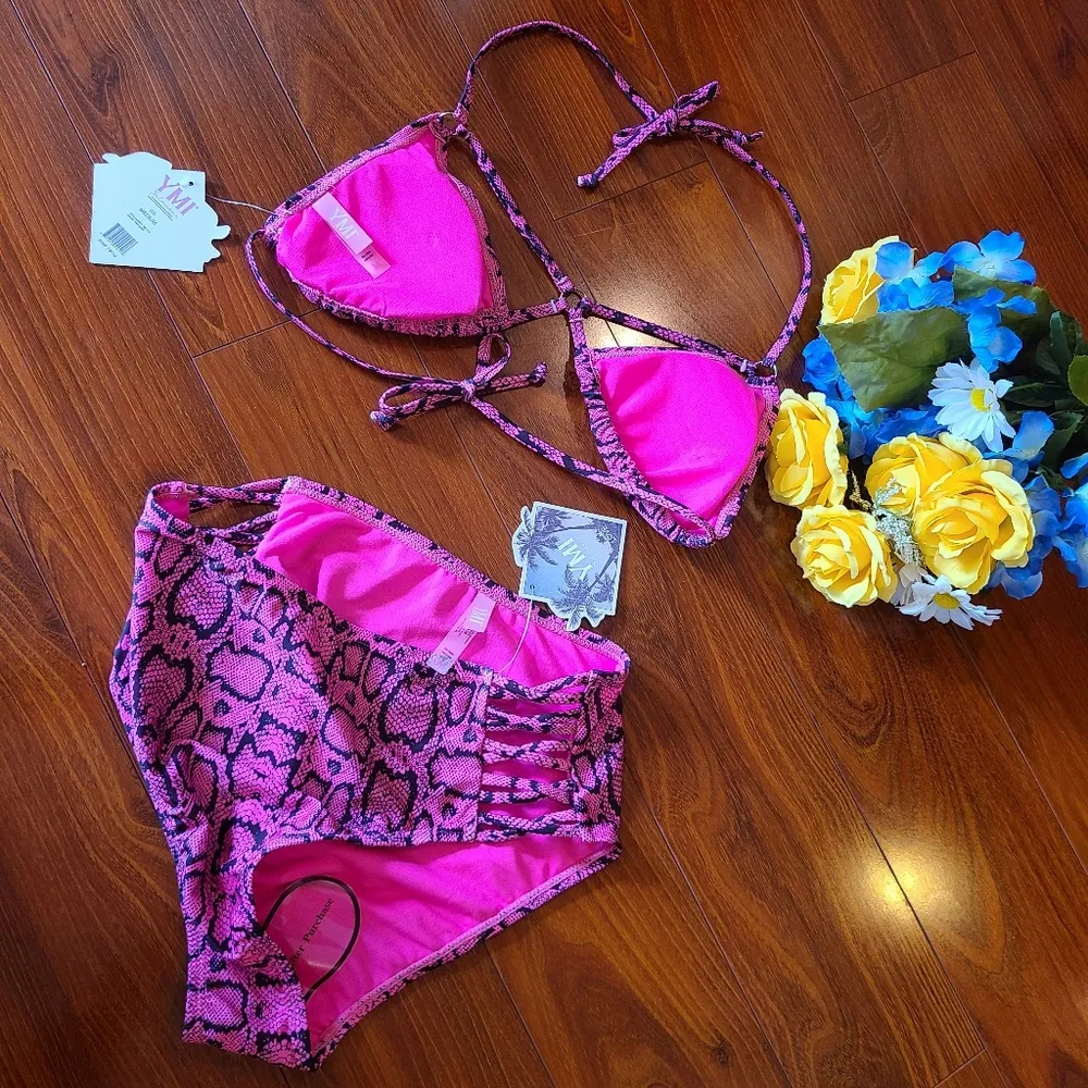 Ymi  Pink 2pc Bikini Size Medium - Image 3