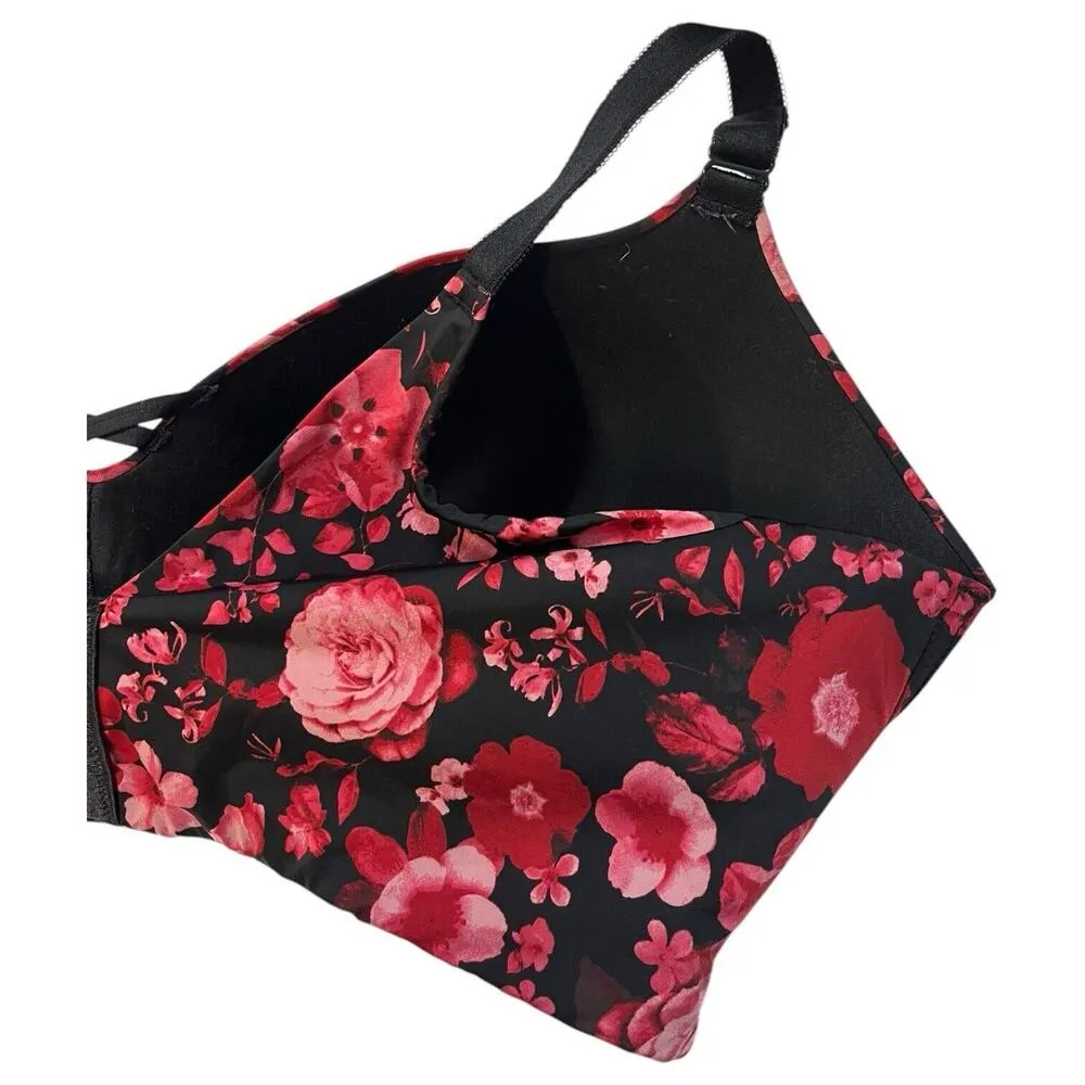 Torrid Curve Bra Womens 44DDD Floral 360 Back Smoothing Wire Free Push Up Plunge - Image 12