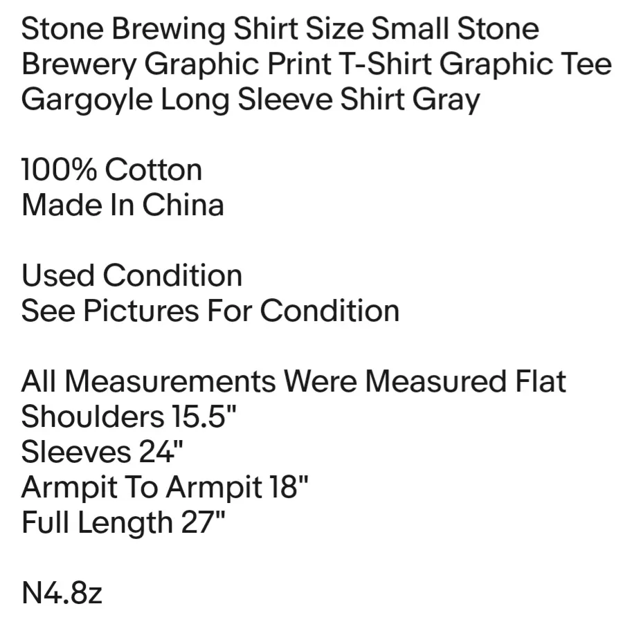 Stone Brewing Shirt Size Small Stone Brewery Graphic Print T-Shirt Unisex  - Image 6