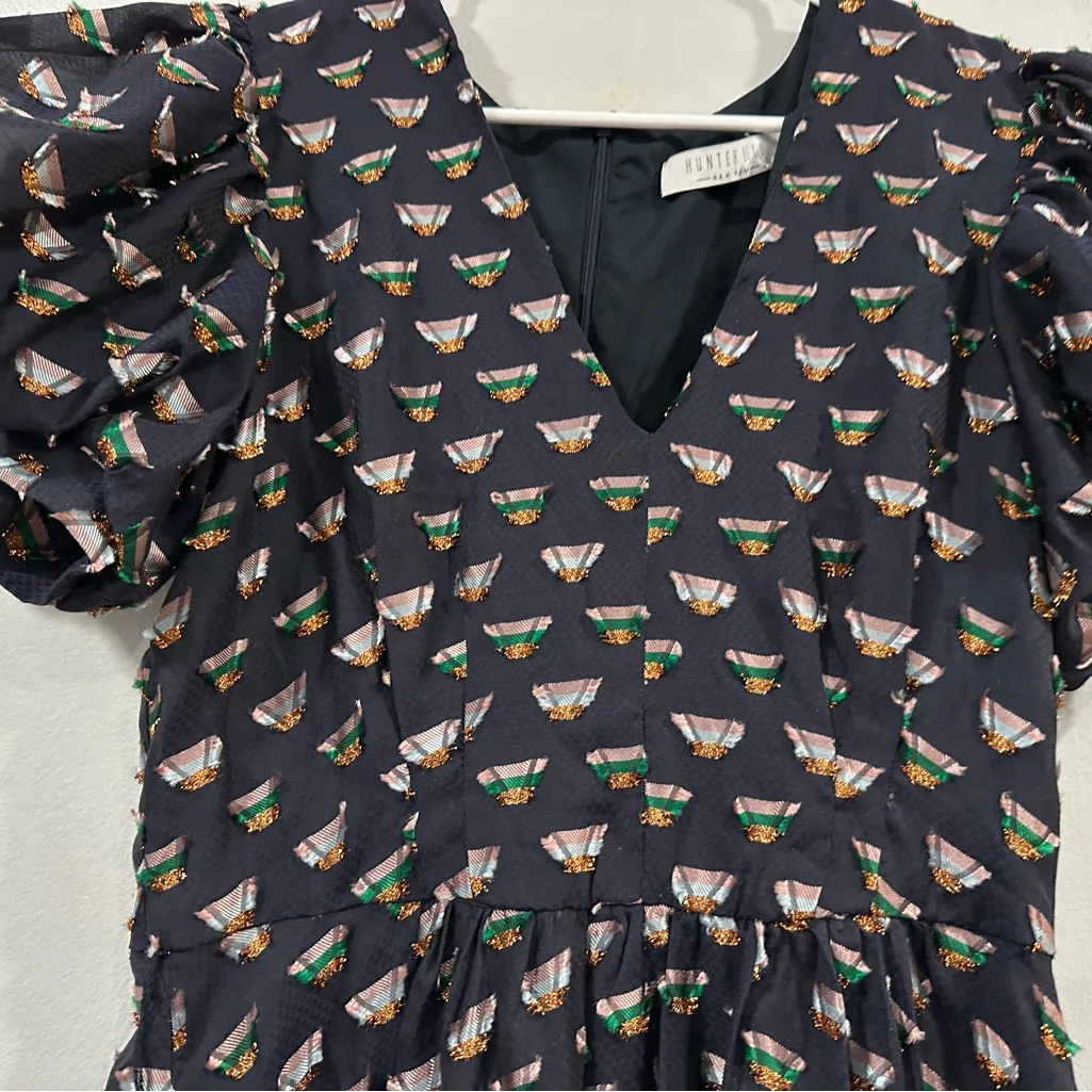 Hunter Bell The Palmer? Dress in Navy Metallic sz 12 - Image 2