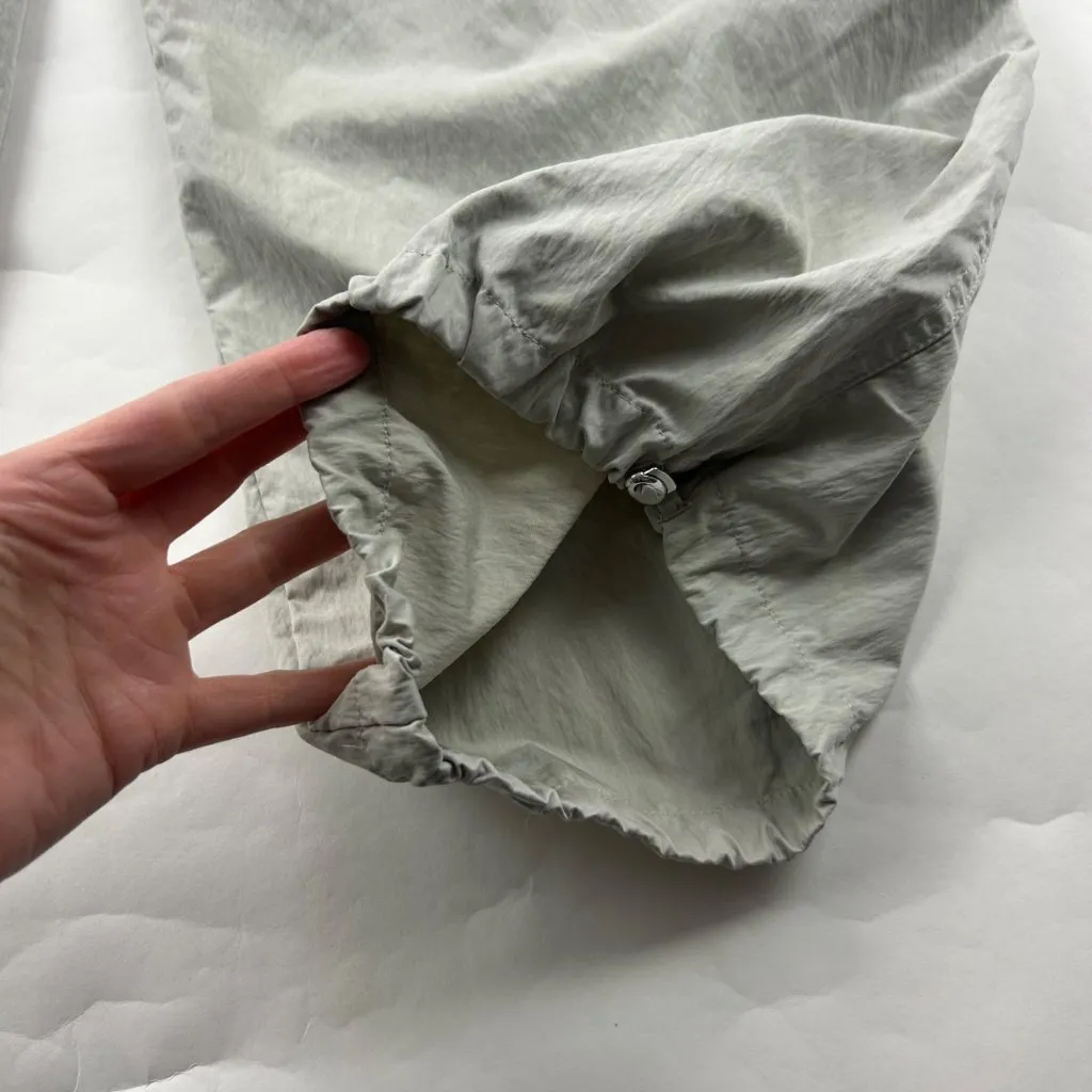 Zara Gray Sand Lightweight Canvas Wide Leg Cargo Pant M - Image 8