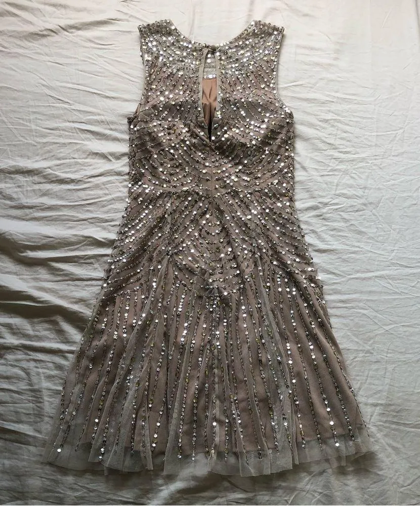 NWT Aidan Mattox Blush Pink Sequin Cocktail Dress - Image 4