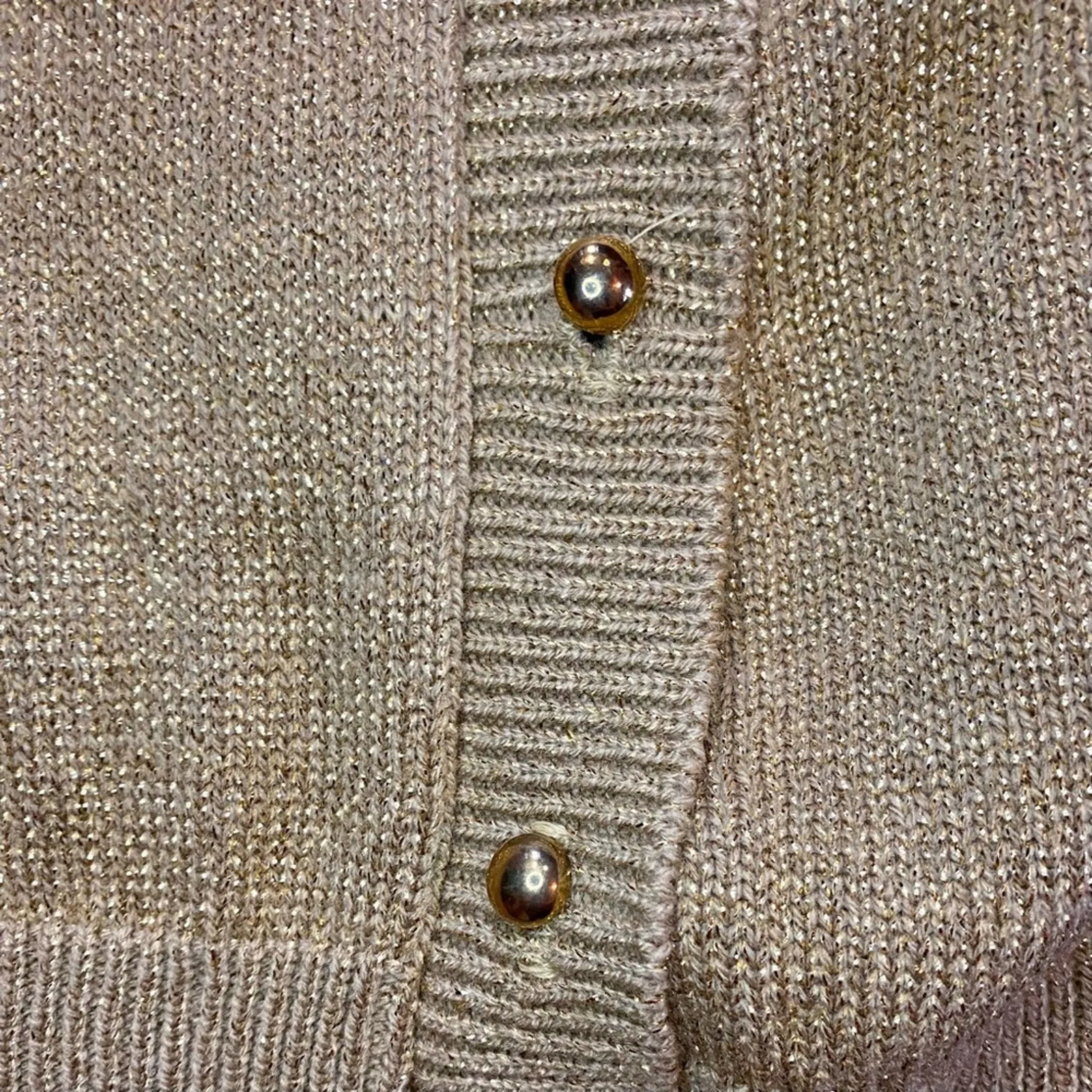 Willow Ridge Vintage Metallic Gold Shirt Cardigan Set Womens Medium - Image 5