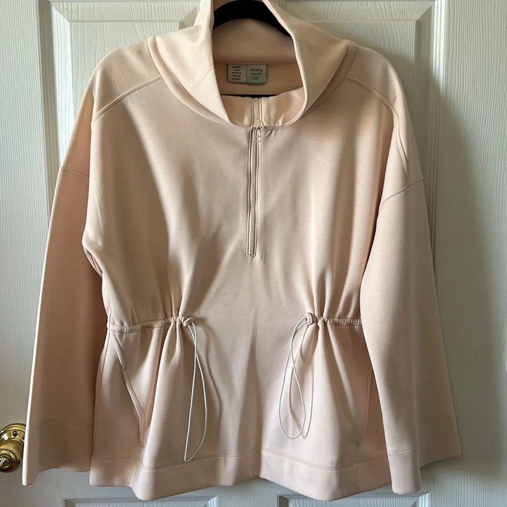 Saturday Sunday Freesia Quarter Zip Pullover Top Blush Pink Sz Med - Image 5