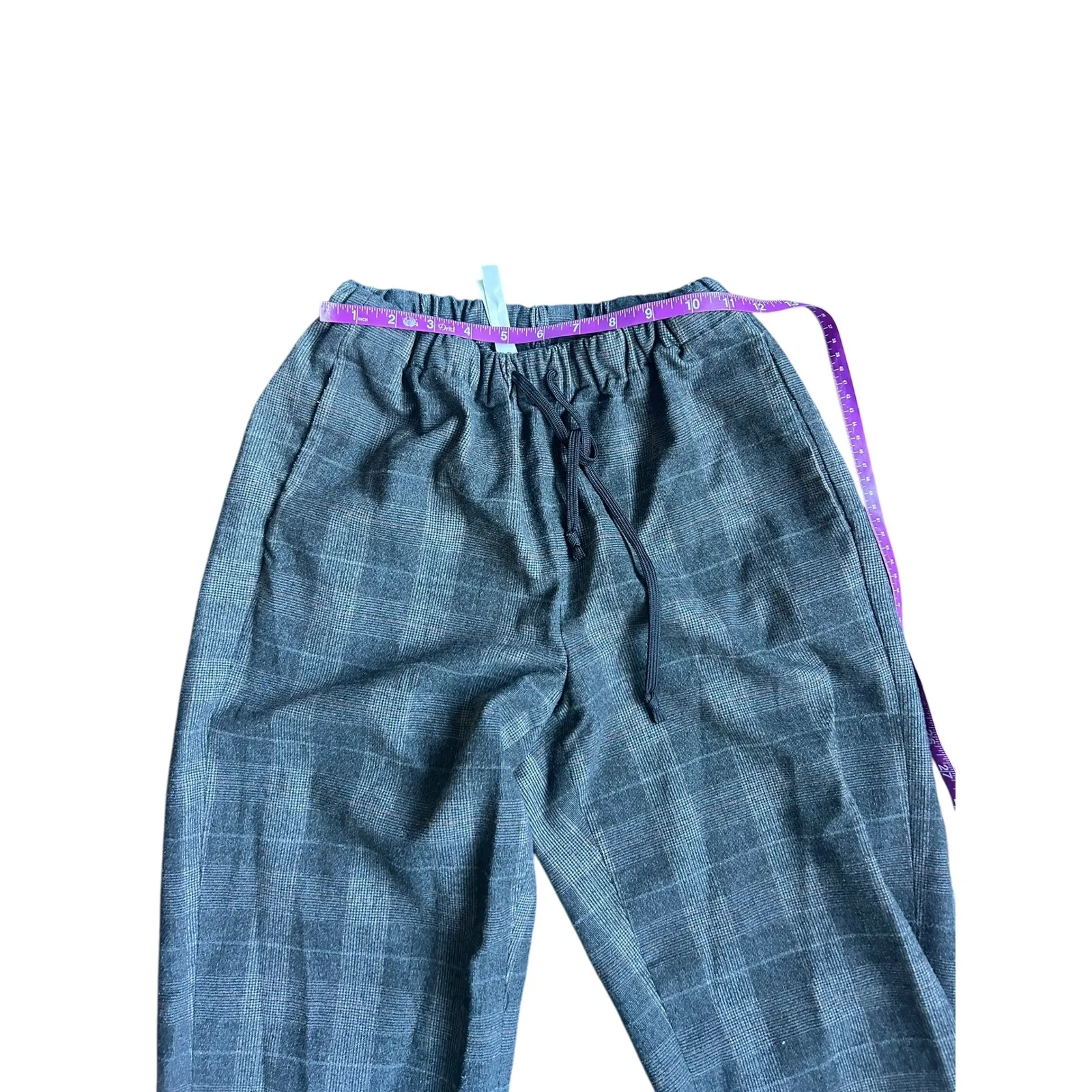 Aritzia The Group by Babaton Jimmy Pant Plaid Drawstring Size Small Gray - Image 7