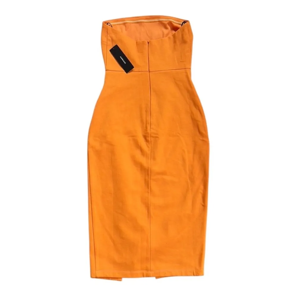 NWT Lulus Anika Ruffled Strapless BodyCon Dress Orange Size XS - Image 6