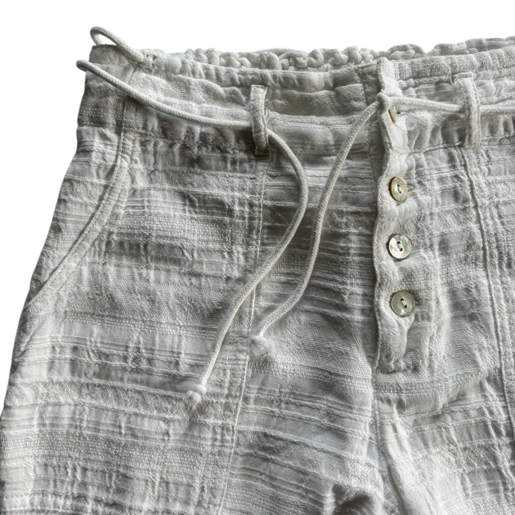 Sundance White Gauze Coastline Pant Size S Petite Pockets 100% Cotton Drawstring - Image 8