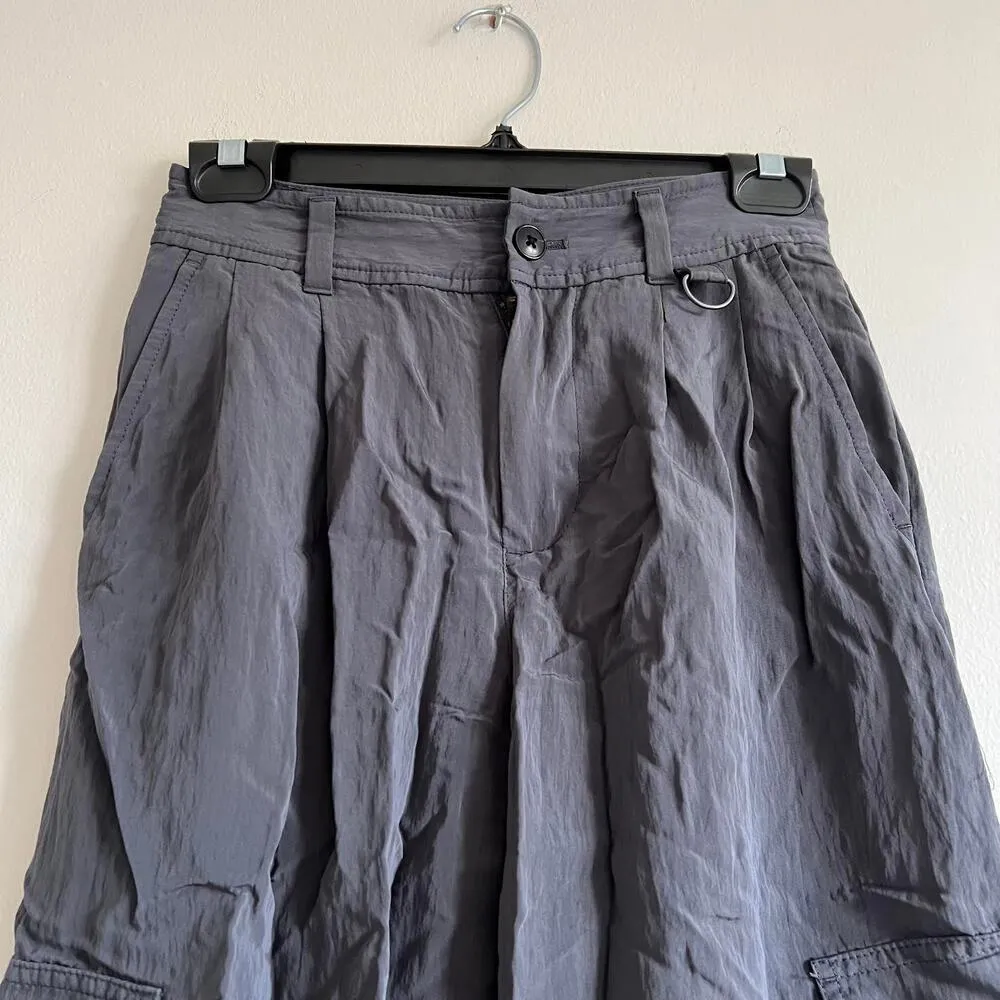 Madewell the petite harlow wide-leg cargo pant size 00P gray viscose - Image 5