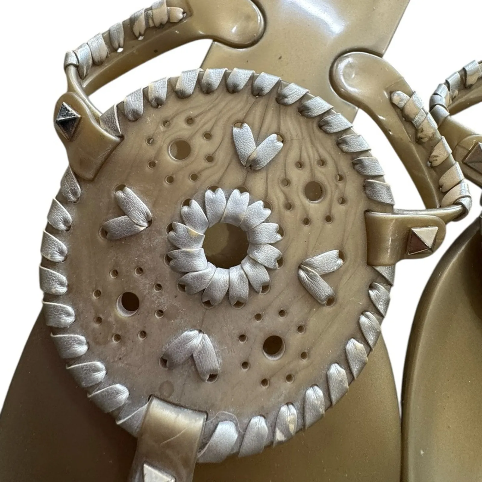 Jack Rogers Gold GEORGICA Jelly flip flop slip on Sandals size 10 - Image 6