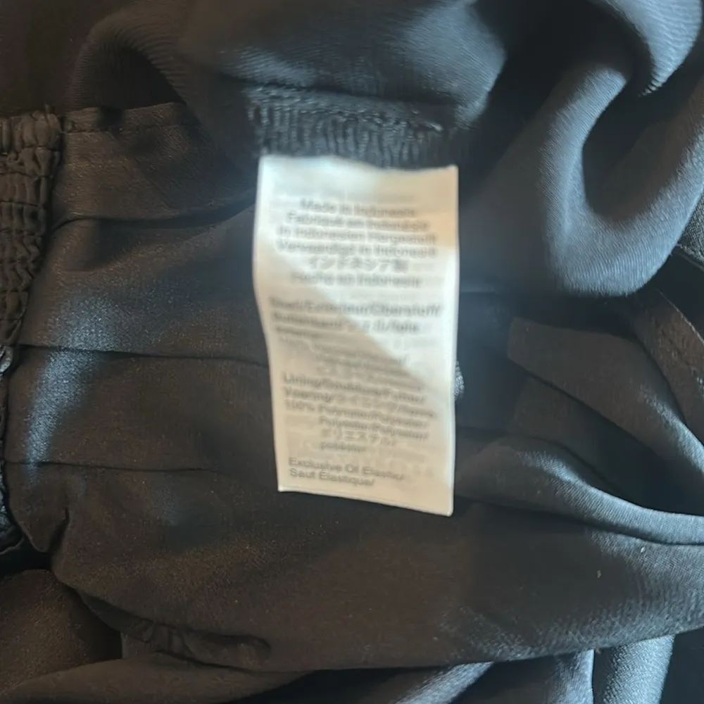 NWT Madewell Petite Black Satin Tie Front Strapless Jumpsuit Sz 8P - Image 11