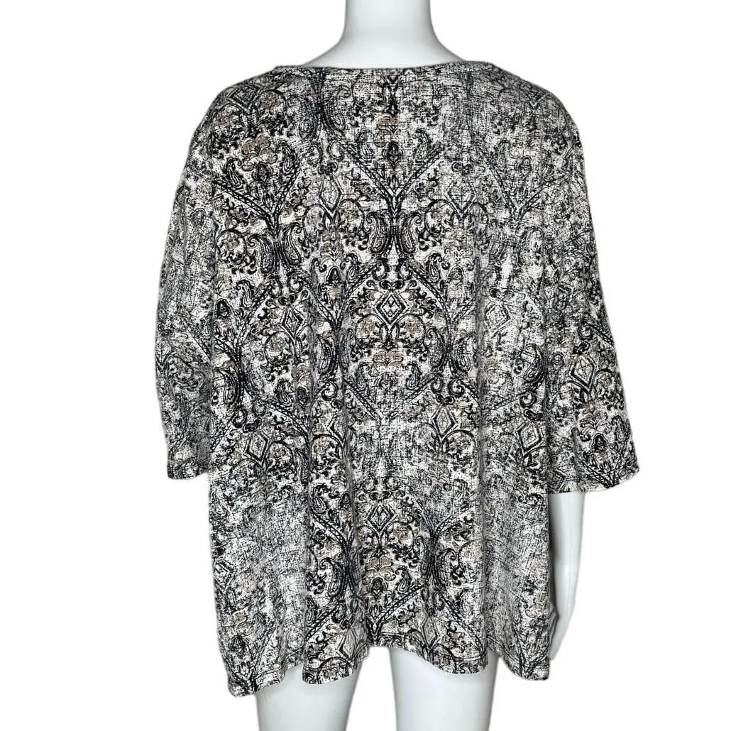 Catherines Shirt Womens 3XW Petite Black White Button Up Everyday Basic Casual‎ Size undefined - Image 4