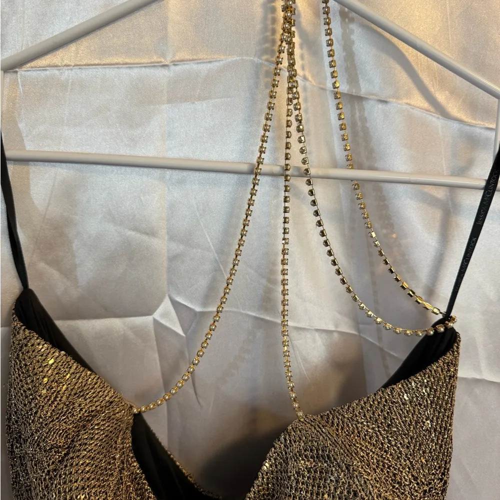 Gunne Sax Gold Backless Dress - Image 3