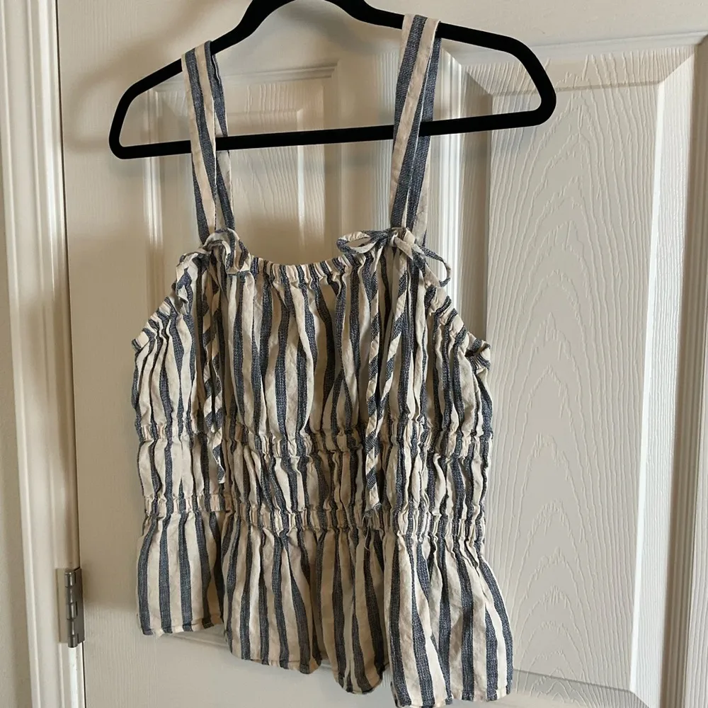 Women's Peplum Tank Top Universal Thread Cream Stripe Sz X-Large - Image 9