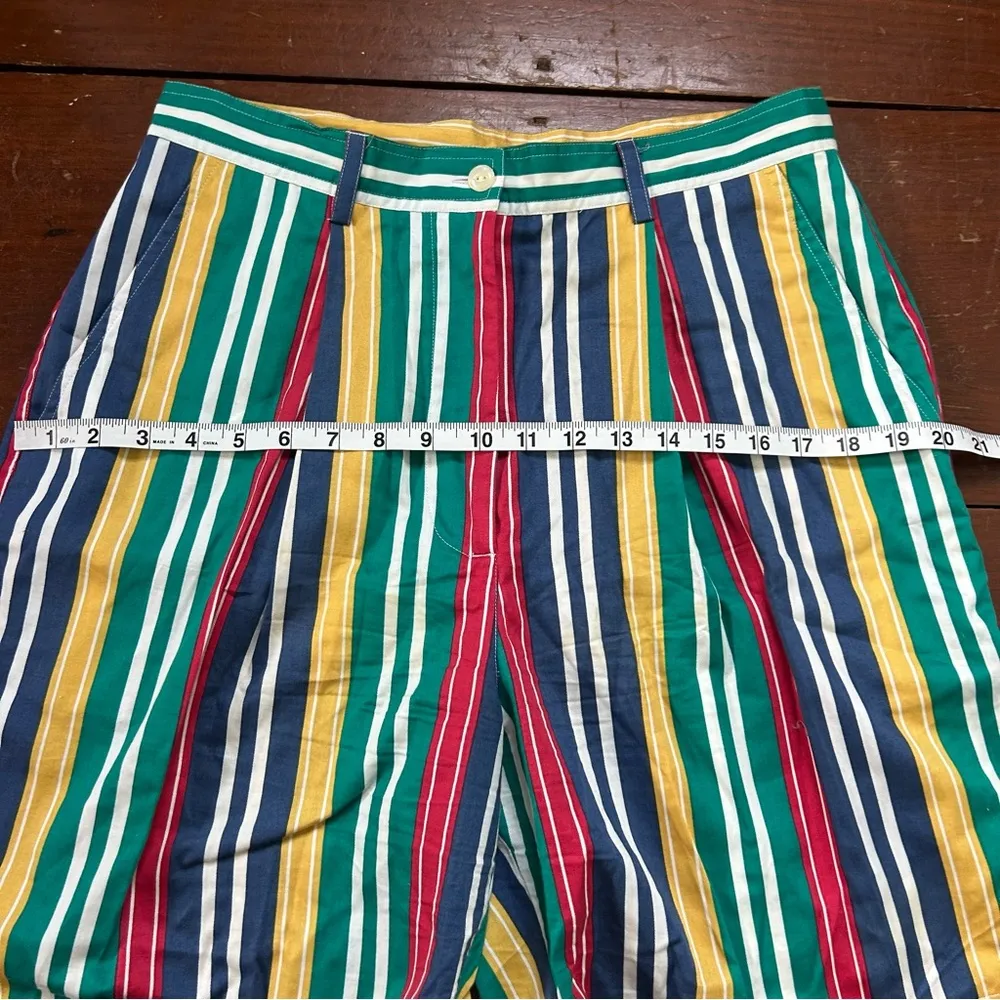 British Khaki Multicolor Striped Shorts - Image 5