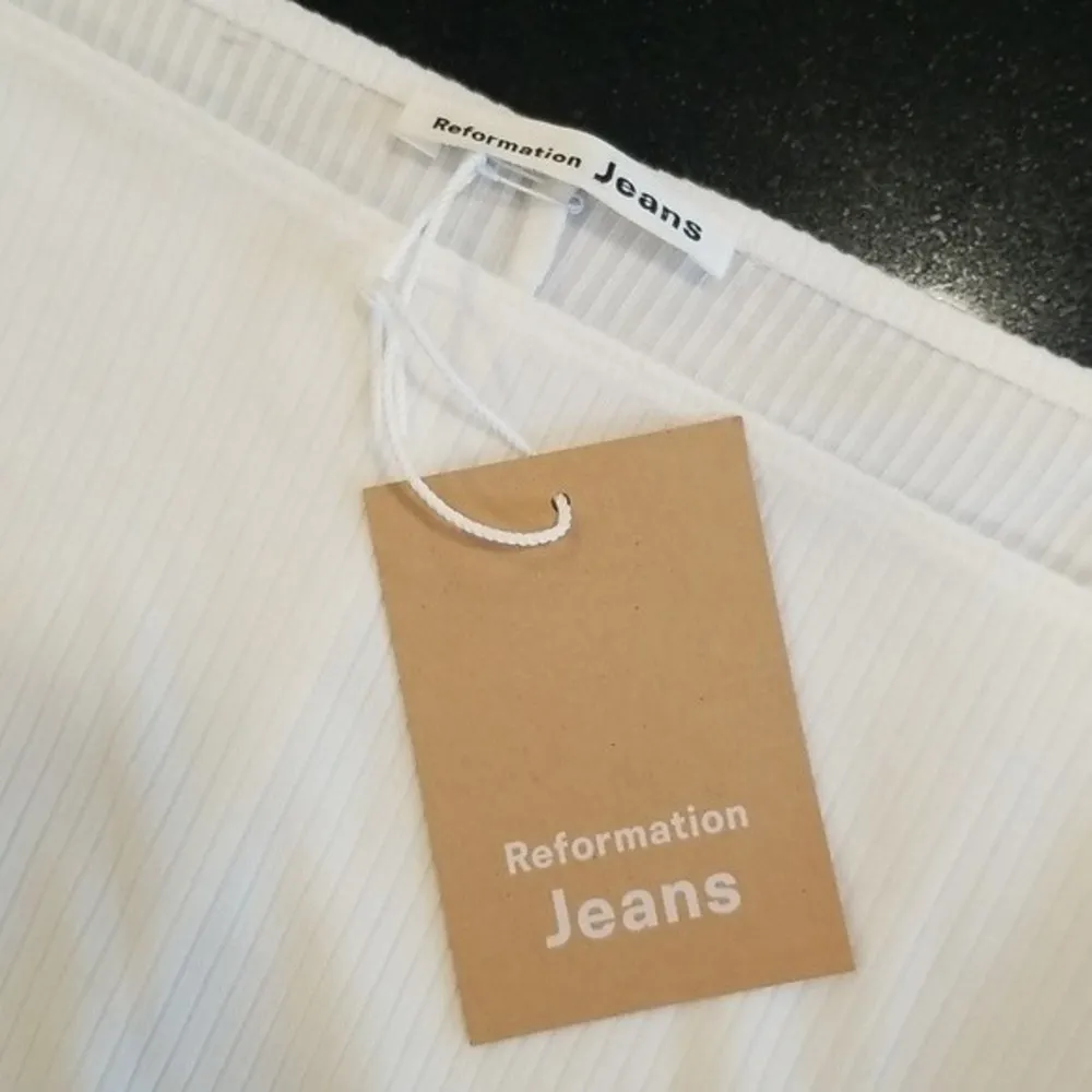 💕REFORMATION💕 Gaia Bodysuit ~ Square Neck Ribbed Long Sleeve White XL NWT - Image 10