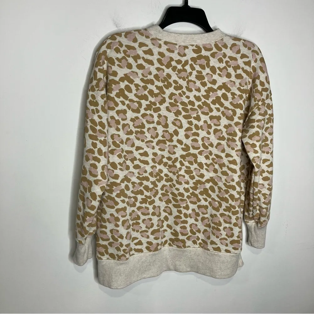 Aerie leopard print sweatshirt side slits women’s size‎ small casual athleisure - Image 6