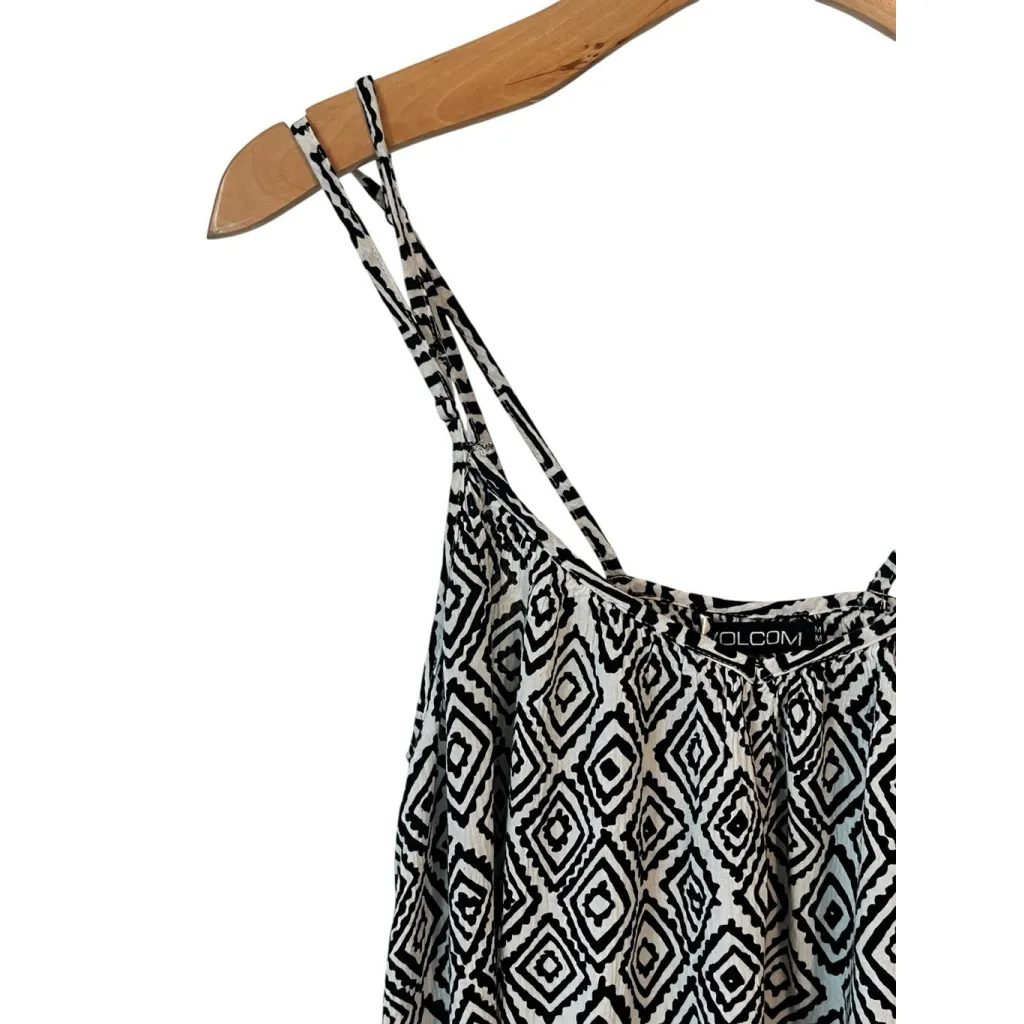 Volcom Swim Dress Women’s Size M 12 Black White Geometric Slip Dress Sleeveless - Image 2
