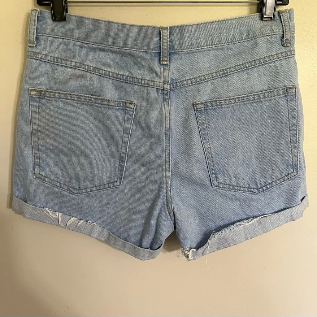 TOPSHOP Moto Rosa Denim Shorts Blue Classic Cuffed Jean Shorts‎ Size US Size 10 - Image 13