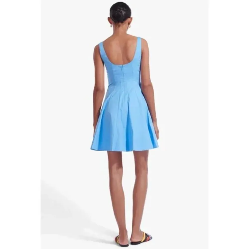 STAUD Mini Wells Fit & Flare Dress in Sky Size US 12 - Image 13