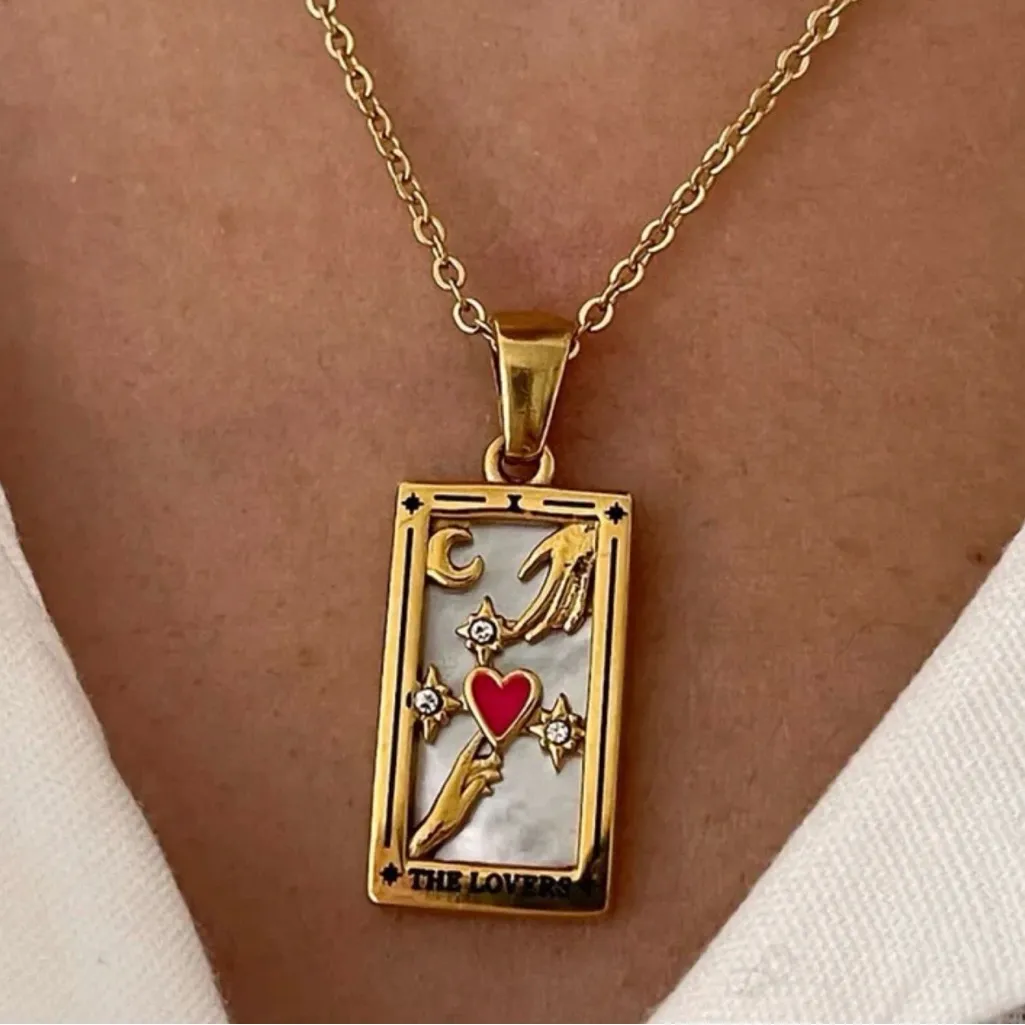 The Lovers tarot card necklace with mother - Image 8