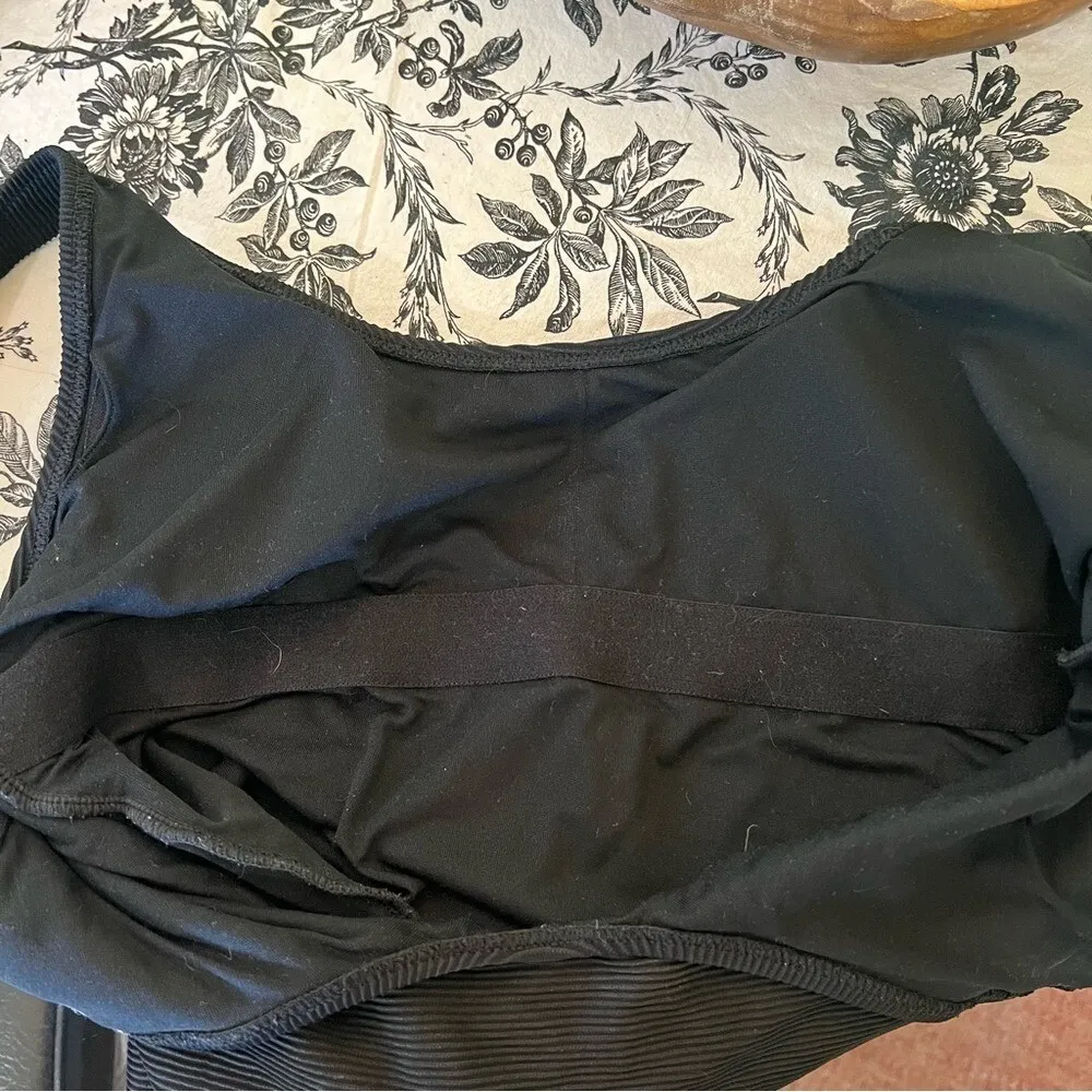 Black Scoop Back One Piece Swimsuit Large Retro Minimalist Classic Swimwear - Image 10