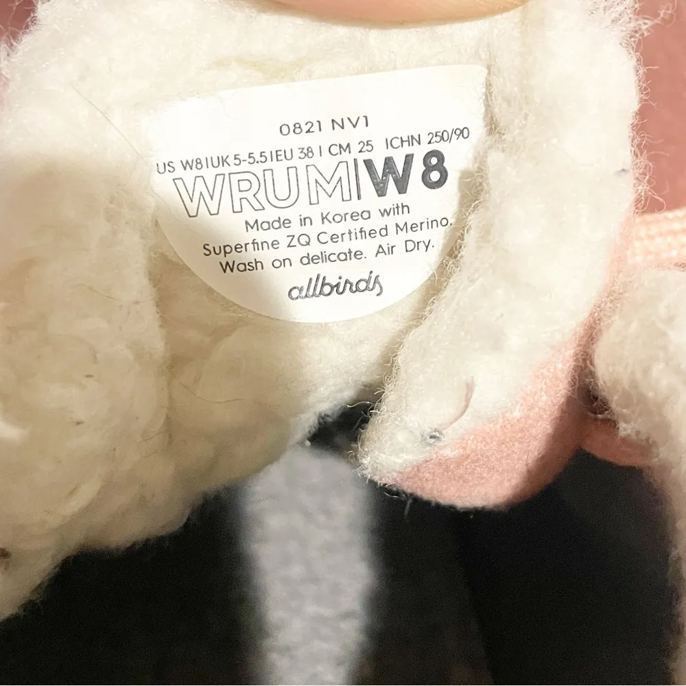 Allbirds Women's Size 8 Wool Runner-Up Mizzle Fluff Calm Coral Mid Top Sneaker - Image 6