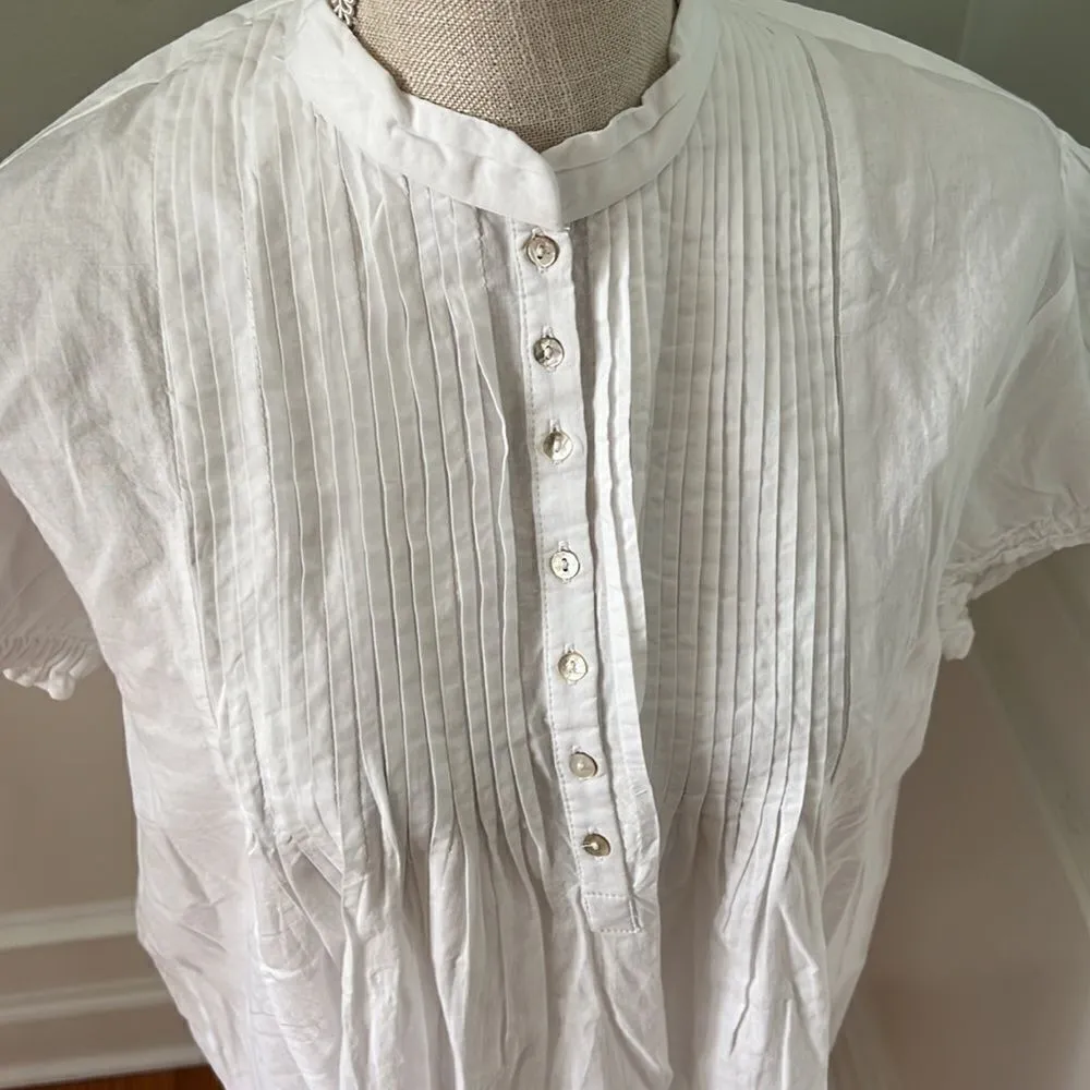 Rae Feather White Organic Cotton Short Sleeve Shirt Dress NWT M White Size M - Image 4