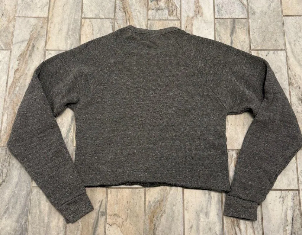 NEW Vintage Brand women's small gray distressed fleece lined skeleton sweatshirt - Image 5