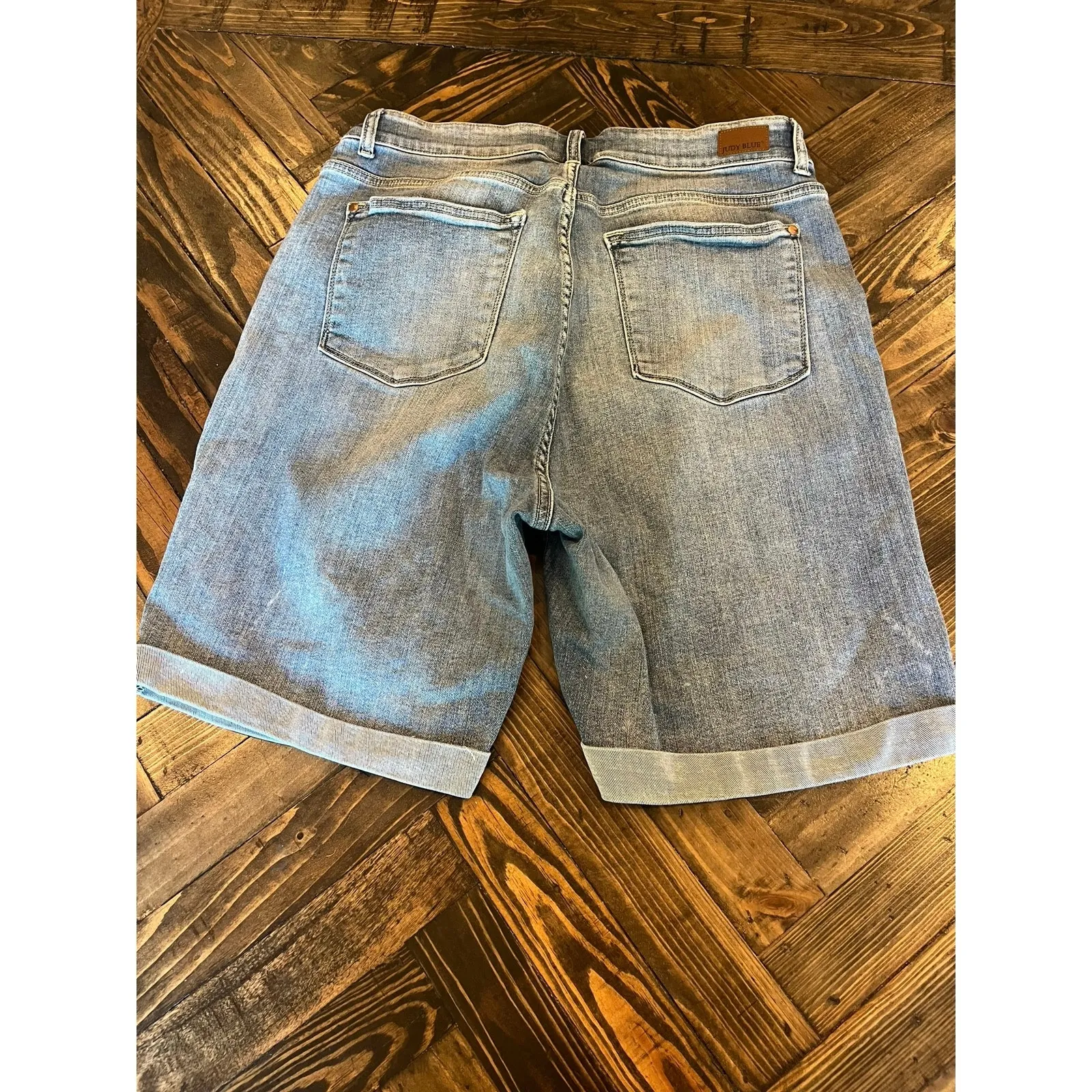 Judy Blue Denim Blue Jean Shorts Women 3XL Jorts Light Bermuda Comfy Stretch - Image 4