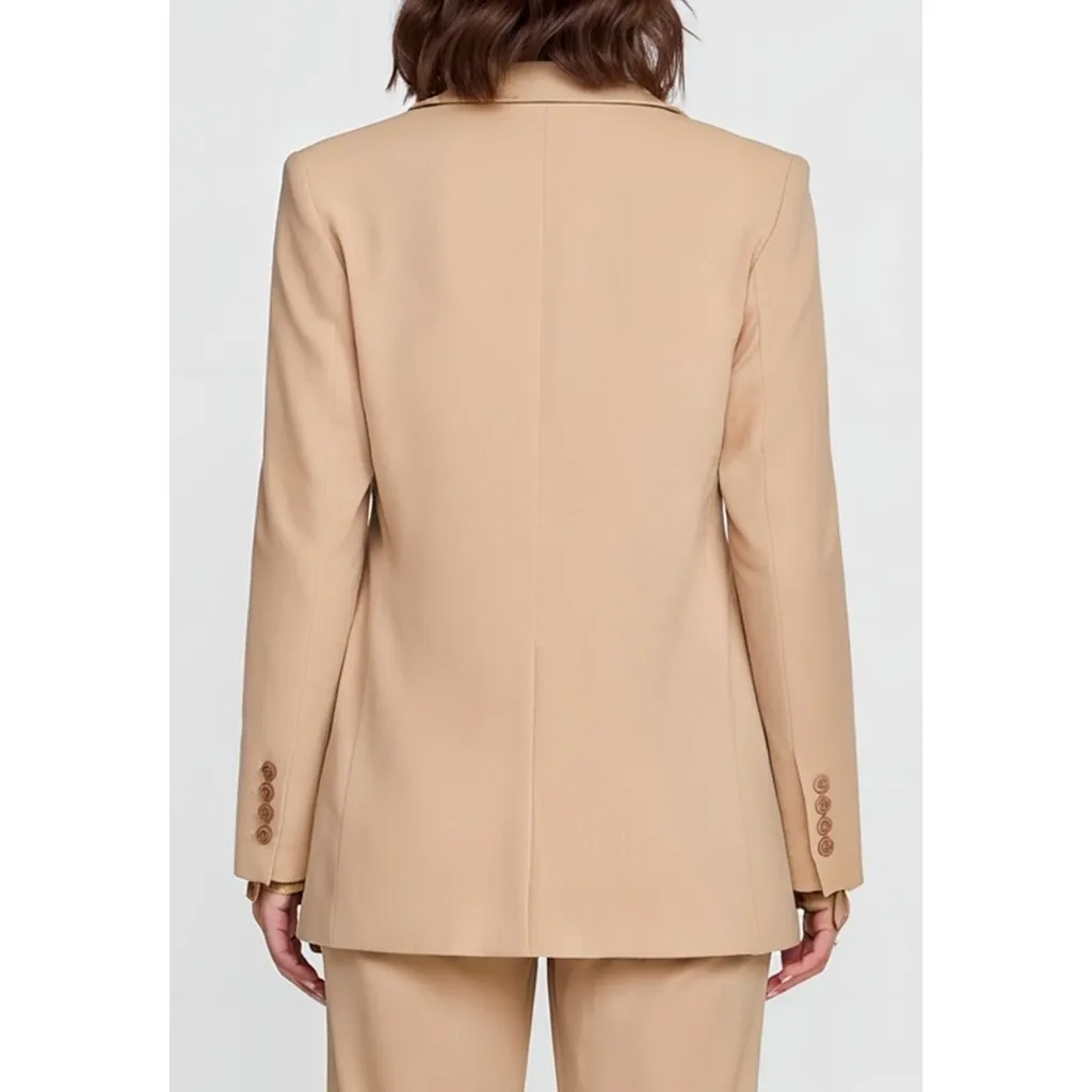 STAUD City Single-Breasted Blazer, Camel, XS - Image 3