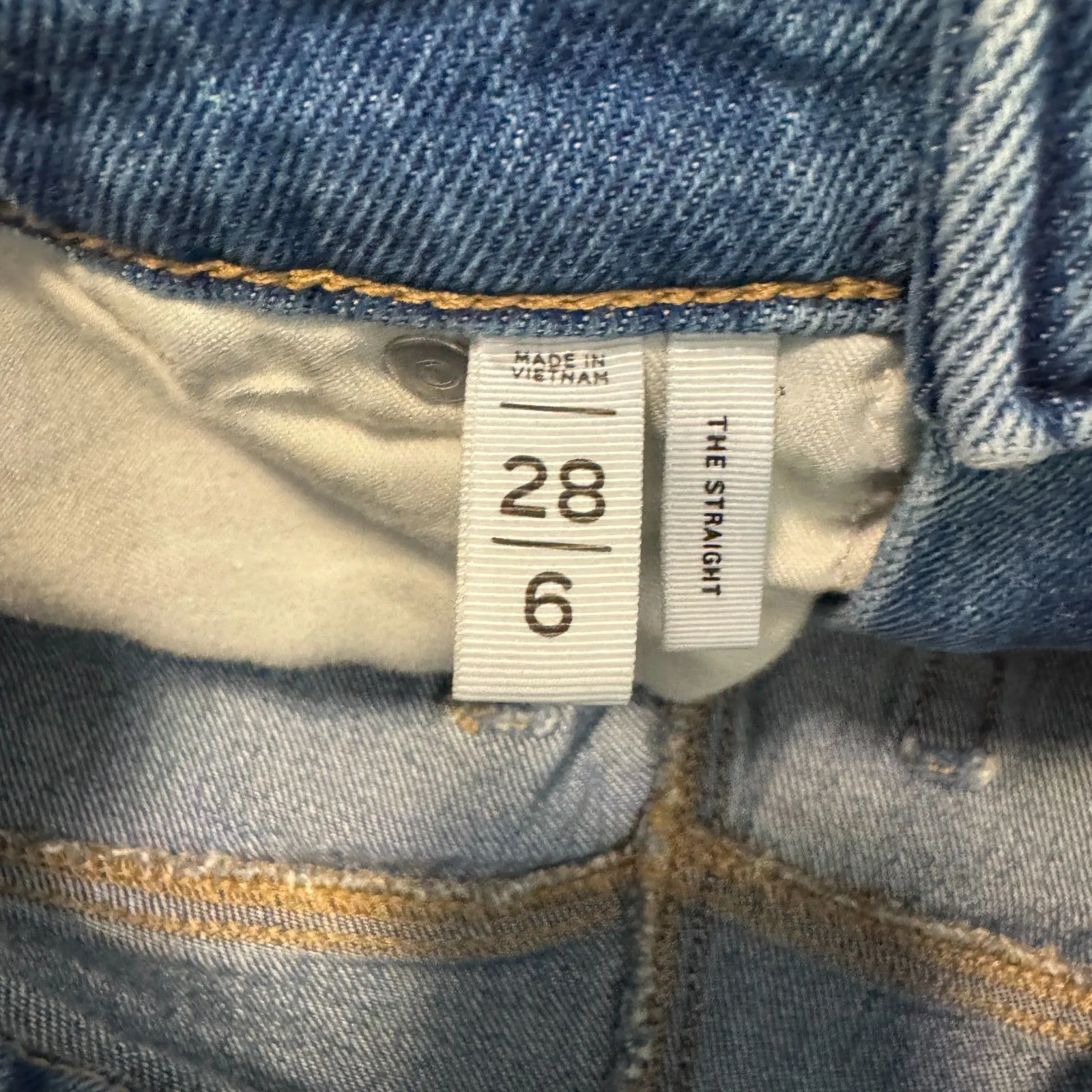 Loft | High Rise Straight Cotton Jeans in Vintage Mid Indigo Wash Size 6 / 28" - Image 11