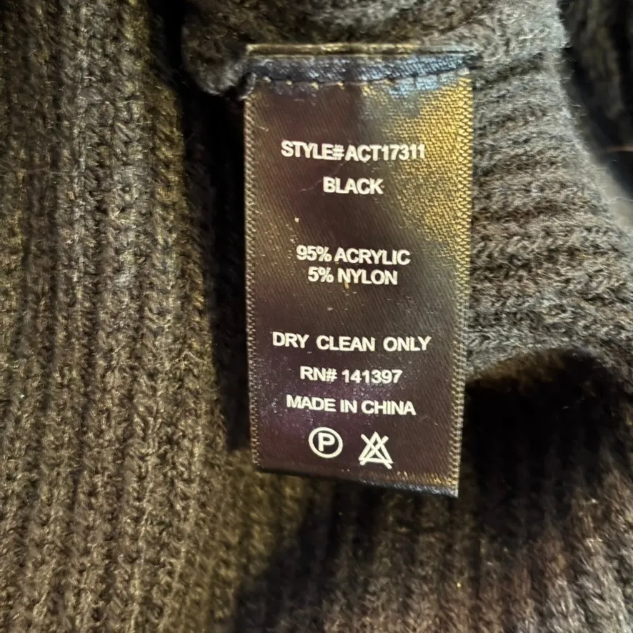 Anthro ASTR the Label Ariella Cut Out Sweater Sz S Black Chunky Cable Knit - Image 8