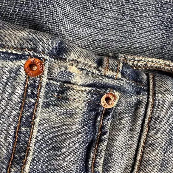 Re/Done Women's Ultra High Rise Crop‎ Jeans Size 26 Blue Denim - Image 11