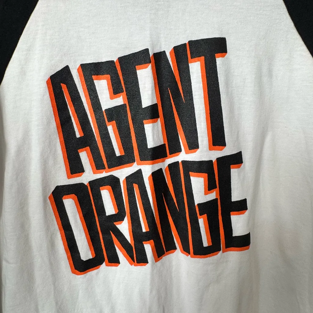 Rare Agent Orange Autographed Band Tshirt Size Medium White - Image 2