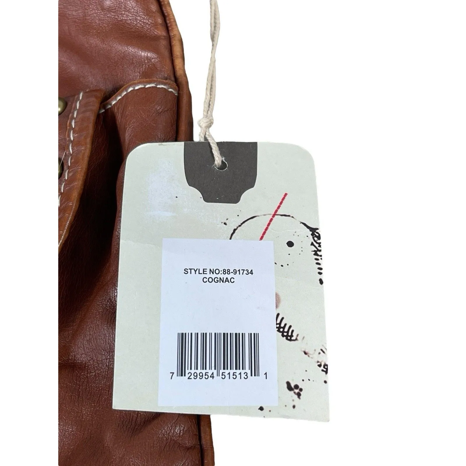 Unionbay Crossbody Bag Cognac Brown Faux Leather Studded Buckle Purse NWT - Image 7