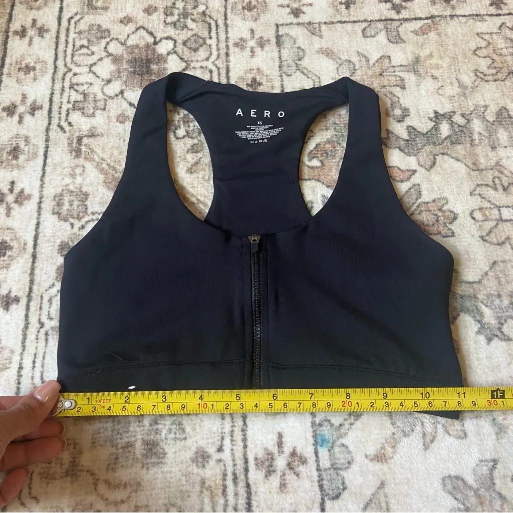 Aero Women's Black Zip-Front Sports Bra - Image 4