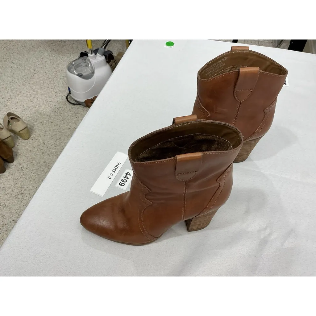 Womans Aerosoles Heel Rest Ankle Lincoln Boot 6.5 Brown Block Heel Western Style - Image 2