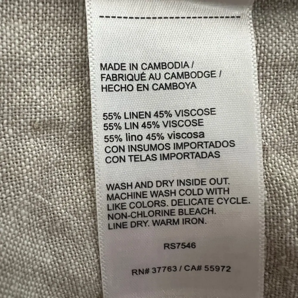 Rafaella Linen Blend Button Down Collared Short Sleeve Shirt- sz S - Image 6