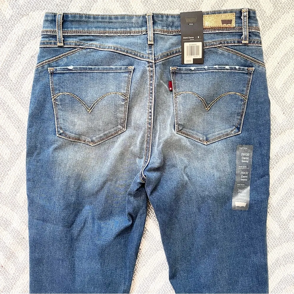 LEVI’S Revel Women’s Mid Rise Demi Curve Skinny Fit Blue Denim Jeans 29 NWT - Image 6