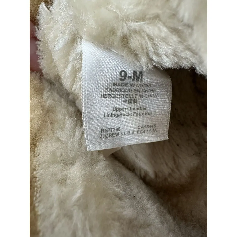 J Crew Women's Round Toe Faux Fur Lace‎ Up Lug Sole Combat Boots Brown Size 9 M - Image 13