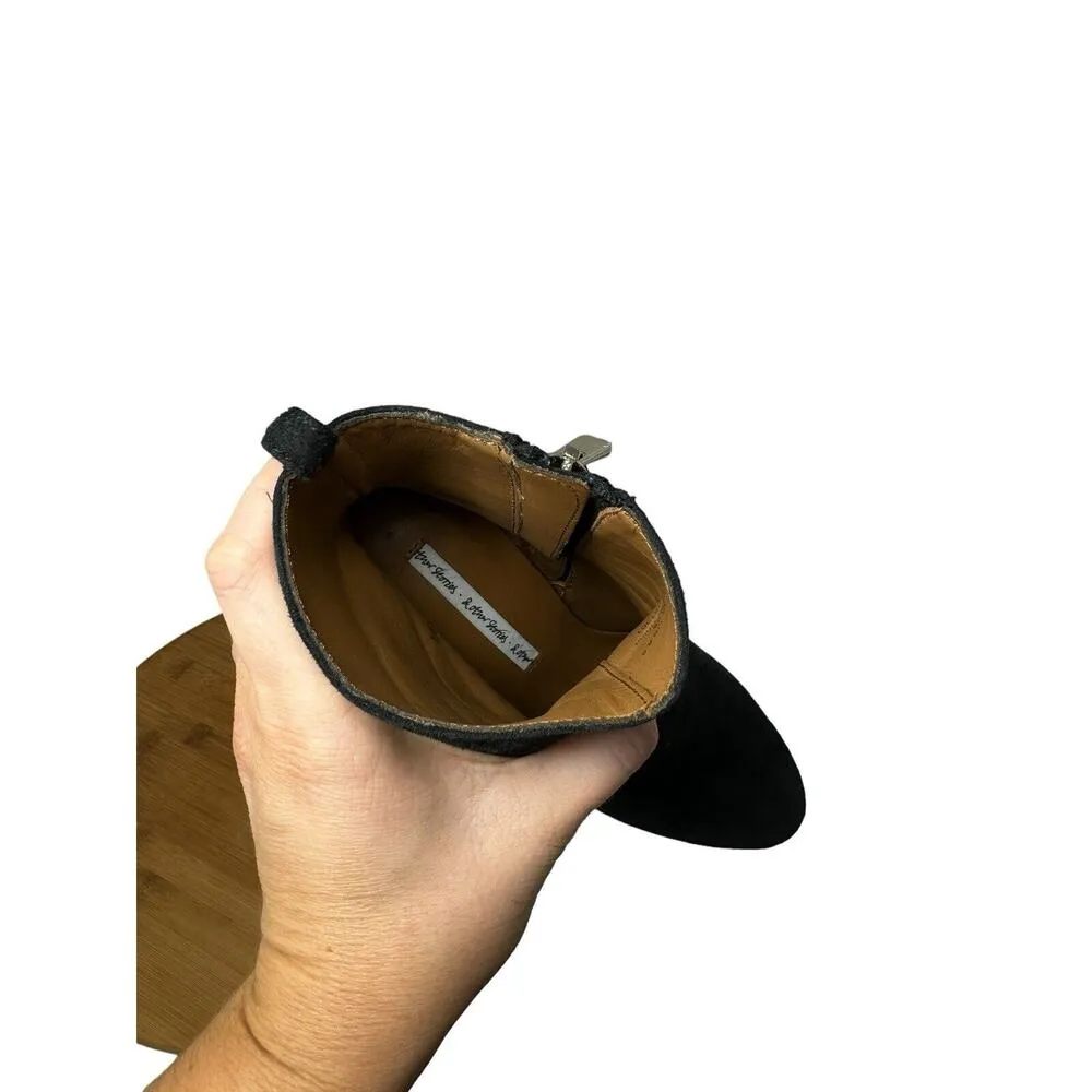 & Other Stories Black Suede Ankle Booties Heels Cocktail Party Womens 36 US 6.5 - Image 7