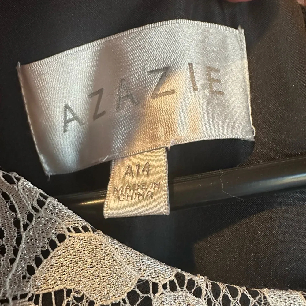 Azazie Kate Bridesmaid Dress Size 14 Black Lace Formal Prom Full Length Pockets! - Image 8