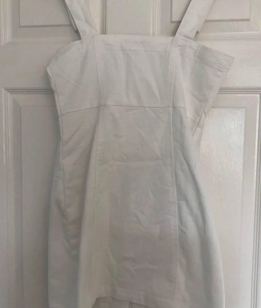 Forever 21 White Denim Mini Button Dress - Image 4