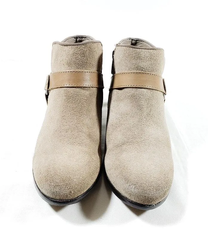 Sued Leather Tan Ankle Booties Sz 7.5 - Image 2