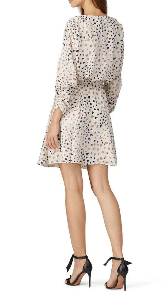 Habitual Arabella Printed Wrap Dress in Gardenia Animal Dot Size Medium NWT - Image 2