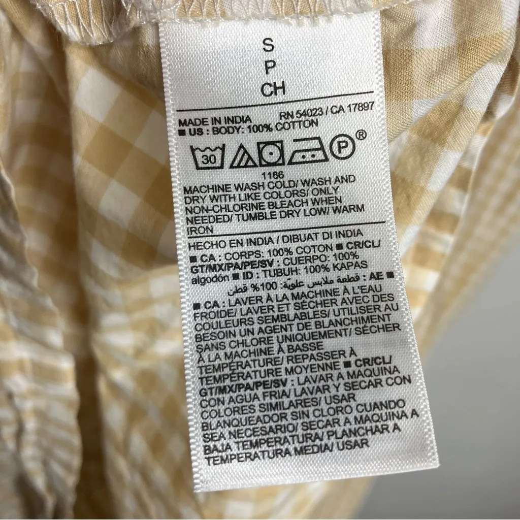 Old navy tan & white checkered sundress 100% cotton women size small cottagecore - Image 6