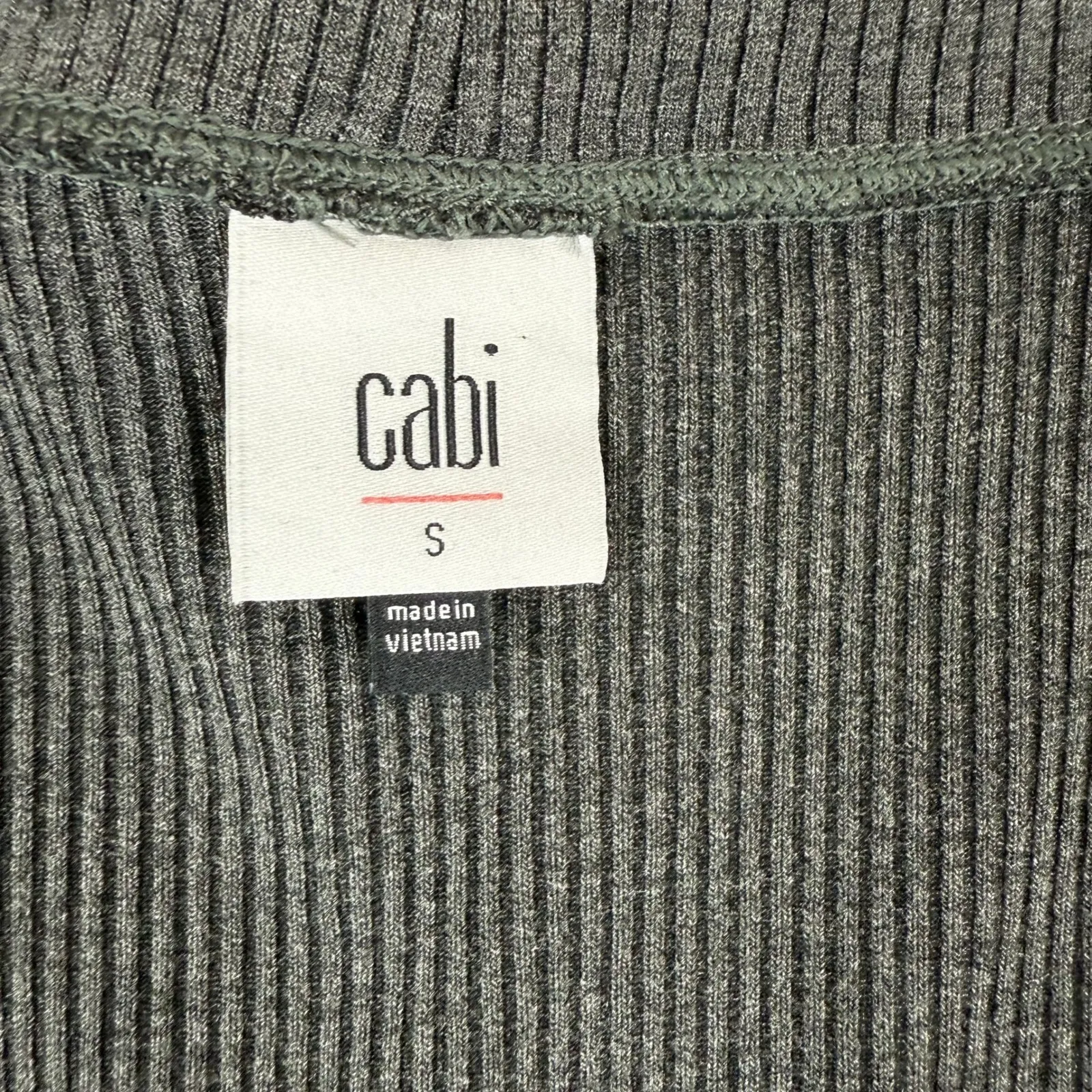 Cabi Ribbed Knit Midi Dress Long Sleeve Casual Everyday Gray Size‎ S - Image 8